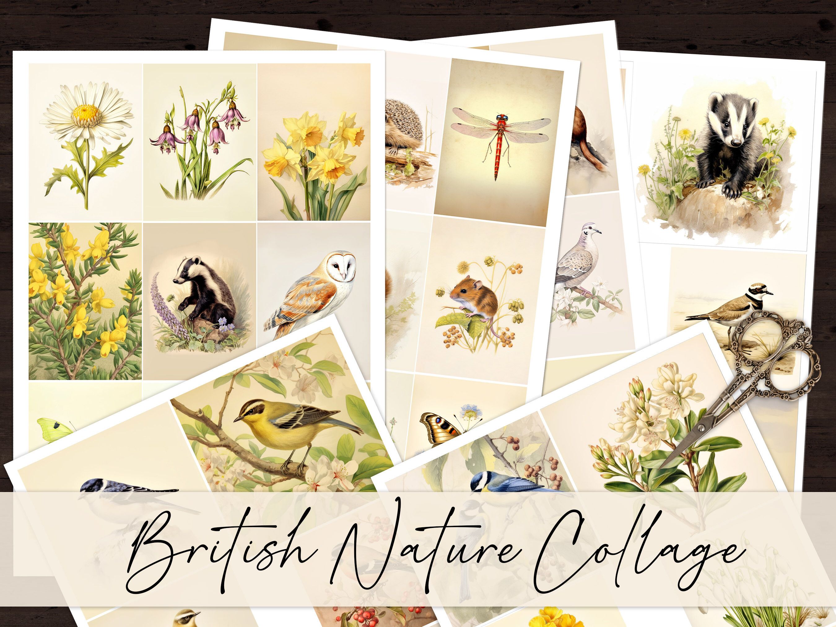 British Nature Collage Sheets