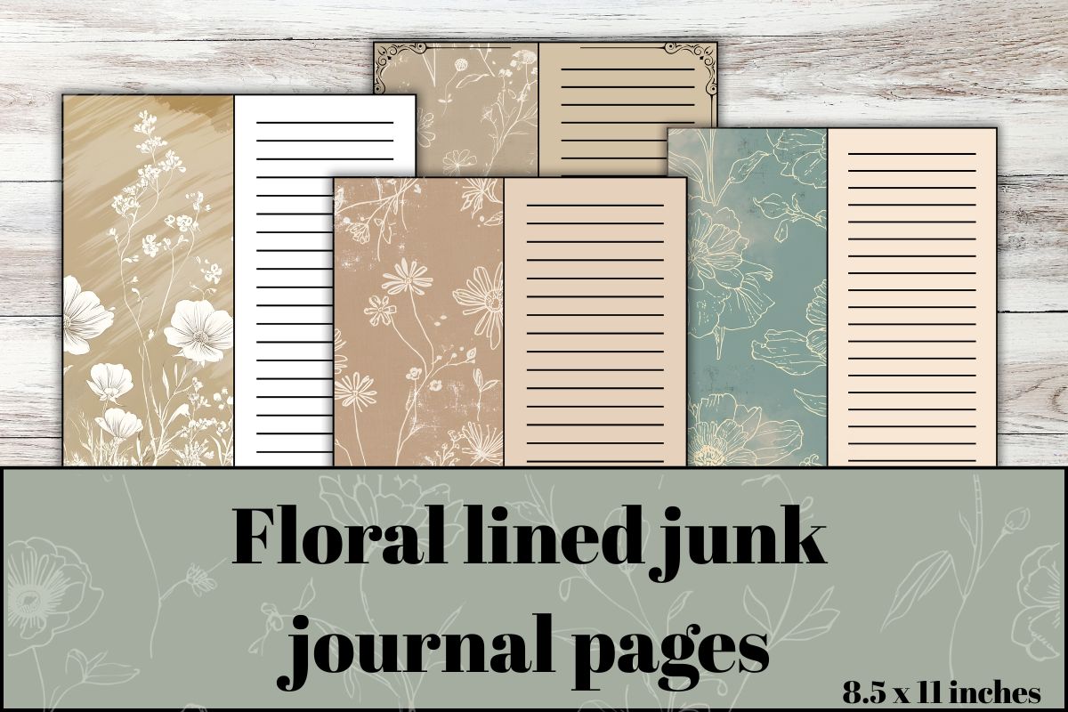 Lined Junk Journal Pages,
